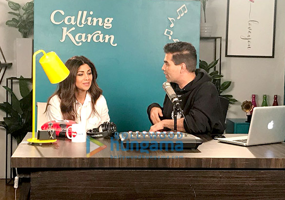 shilpa shetty snapped promoting her show hear me love me on karan johars radio show calling karan 1