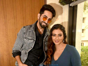 Tabu and Ayushmann Khurrana promote Andhadhun at Sun N Sand in Juhu