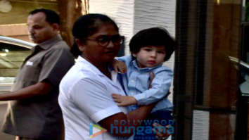 Taimur Ali Khan spotted at Soha Ali Khan’s house in Bandra