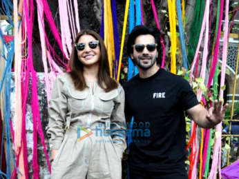Varun Dhawan and Anushka Sharma snapped at Wilson College to promote Sui Dhaaga - Made In India