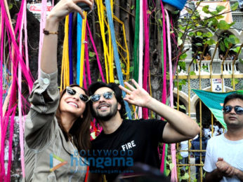 Varun Dhawan and Anushka Sharma snapped at Wilson College to promote Sui Dhaaga - Made In India