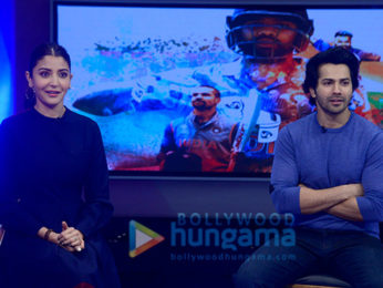 Varun Dhawan and Anushka Sharma visits Star Sports studio to promote the film 'Sui Dhaaga - Made in India' on Nerolac Cricket Live