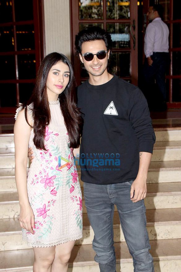 Warina Hussain and Aayush Sharma snapped at 91.1 FM Radio City office for Loveratri promotions