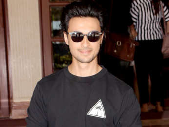 Warina Hussain and Aayush Sharma snapped 91.1 FM Radio City for Loveratri promotions