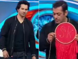 Watch: Salman Khan attempts Varun Dhawan’s Sui Dhaaga Challenge and stitches his initials on a cloth on Bigg Boss 12