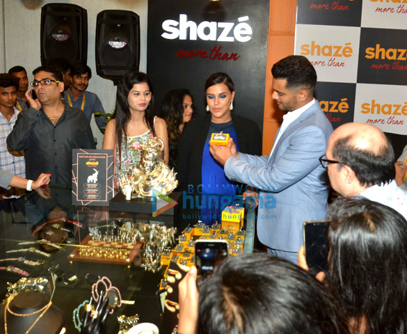 Angad Bedi and Neha Dhupia at Shaze store launch at Oberoi Mall Angad Bedi and Neha Dhupia at Shaze store launch at Oberoi Mall