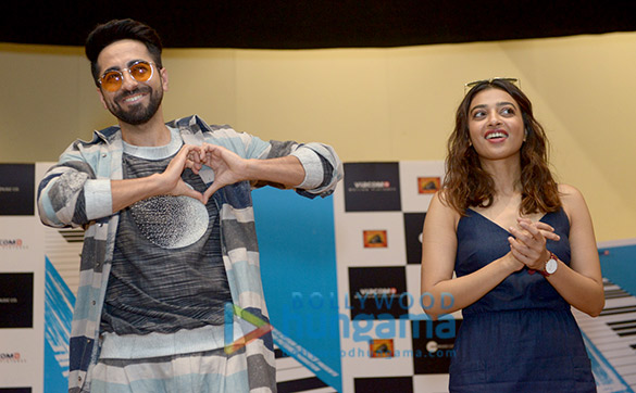 Ayushmann Khurrana and Radhika Apte snapped promoting their film ‘AndhaDhun’ at a college in Delhi Ayushmann Khurrana and Radhika Apte snapped promoting their film ‘AndhaDhun’ at a college in Delhi