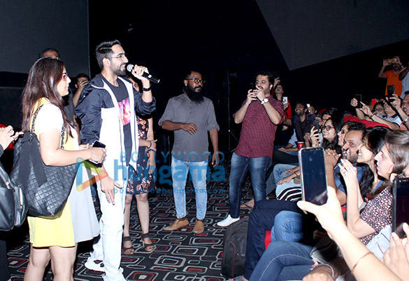 ayushmann khurrana visited sangam carnival cinemas to see public reaction for his film andhadhun 7