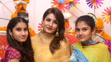 Raveena Tandon snapped with daughter for Dussehra celebration