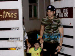Tusshar Kapoor snapped with son at school