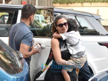 Amrita Arora snapped with her family in Bandra