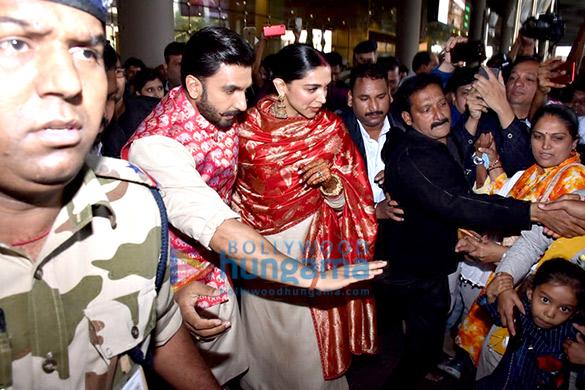 deepika padukone and ranveer singh snapped arriving post their wedding in italy 5