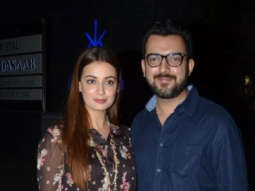 Dia Mirza snapped with her husband at Hakkasan in Bandra