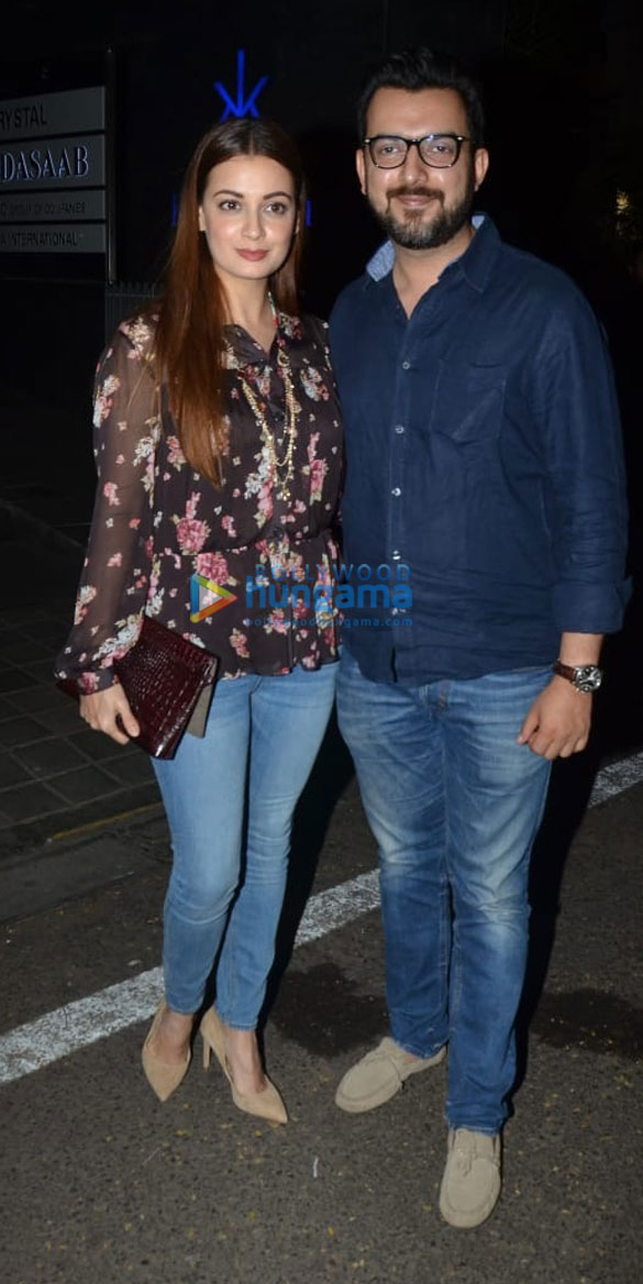 Dia Mirza snapped with her husband at Hakkasan in Bandra Dia Mirza snapped with her husband at Hakkasan in Bandra