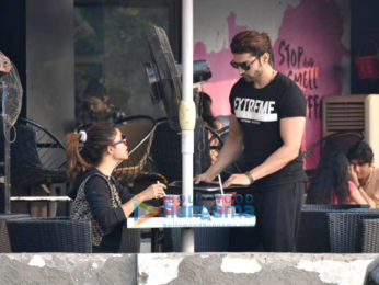 Gurmeet Choudhary and Debina Choudhary spotted at CCD, Bandra