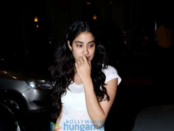 Janhvi Kapoor, Khushi Kapoor, Anshula Kapoor and Boney Kapoor snapped after dinner at JW Marriott in Juhu