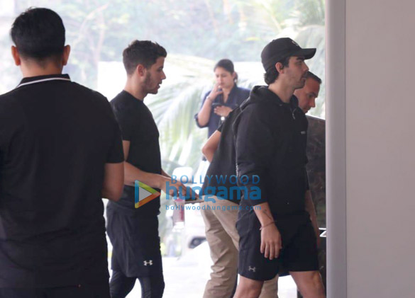 Joe Jonas and Nick Jonas arrive at a Mumbai hotel Joe Jonas and Nick Jonas arrive at a Mumbai hotel