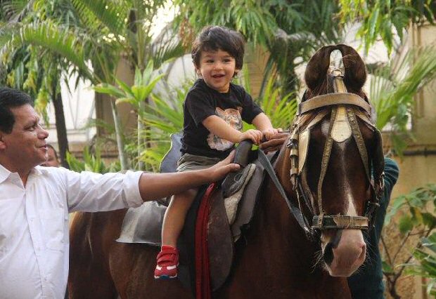 Jr. Nawab Taimur Ali Khan rides a pony displaying peak royal traits, gives us a CUTE ATTACK (see pics)