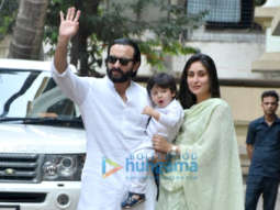 Kareena Kapoor Khan, Saif Ali Khan and Taimur Ali Khan spotted at Karisma Kapoor’s residence for Diwali celebration