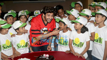Kartik Aaryan snapped spending Children’s Day with kids from Smile Foundation at Smaaash