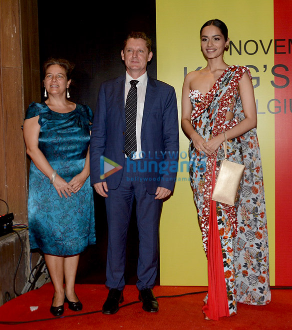 manushi chhillar snapped at the belgian consulate red carpet for the belgium king day celebration