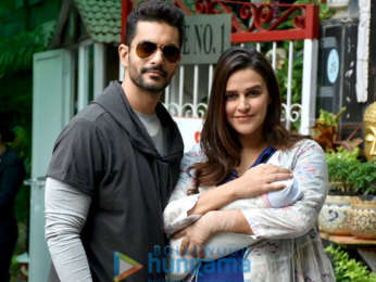 Neha Dhupia snapped after being discharged from hospital
