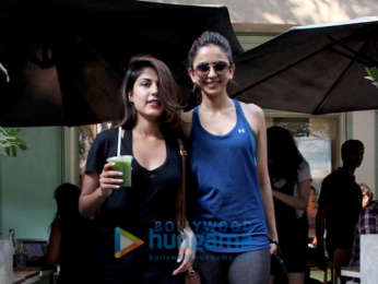 Rhea Chakraborty and Rakul Preet Singh spotted at Kitchen Garden