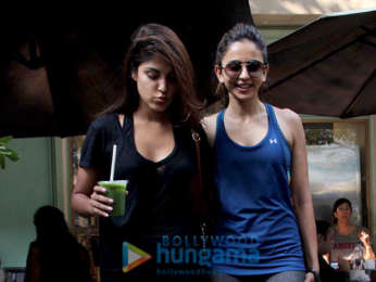 Rhea Chakraborty and Rakul Preet Singh spotted at Kitchen Garden