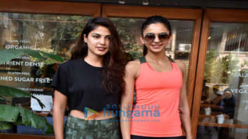 Rhea Chakraborty and Rakul Preet Singh spotted at Sequel Cafe in Bandra