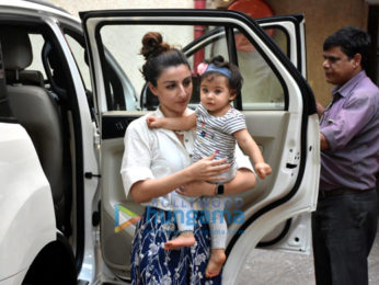 Soha Ali Khan and Inaaya Naumi Kemmu spotted at a play school in Bandra