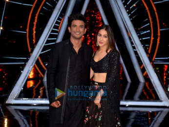 Sushant Singh Rajput and Sara Ali Khan snapped on sets of Indian Idol promoting their film Kedarnath