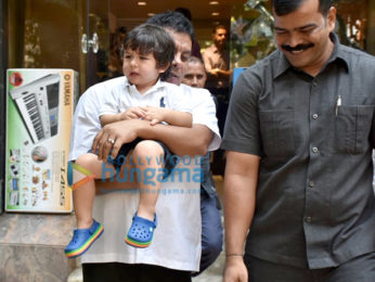 Taimur Ali Khan snapped at a music instrument shop in Bandra