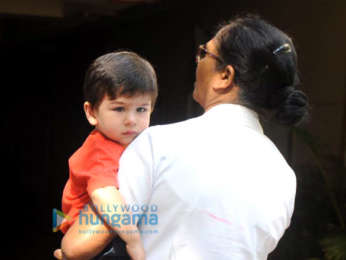Taimur Ali Khan spotted outside his residence