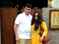 Vidya Balan snapped with husband Siddharth Roy Kapur at Indigo in Bandra