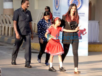 Aaradhya Bachchan, Aishwarya Rai Bachchan, Abhishek Bachchan, Gauri Khan snapped at Dhirubhai Ambani International School Annual Day 2018