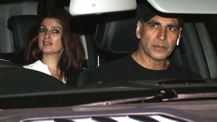 Akshay Kumar with Twinkle and Aarav Kumar at Soho House, Juhu