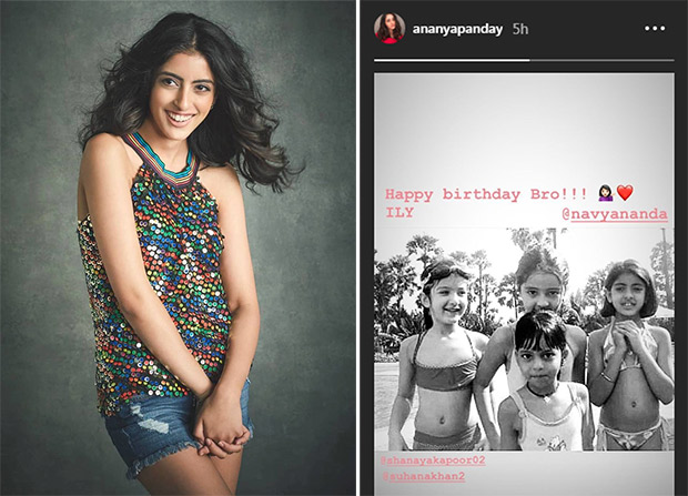 Ananya Panday wishes old friend Navya Naveli Nanda, shares UNSEEN childhood pic featuring Suhana Khan, Shanaya Kapoor