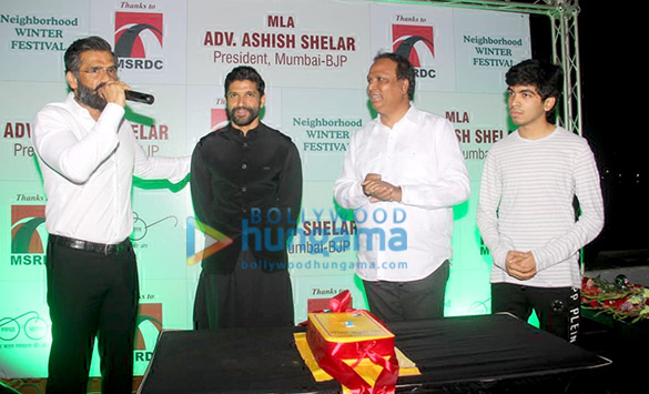 Farhan Akhtar, Suniel Shetty snapped at Ashish Shelar event at Bandra Reclamation Farhan Akhtar, Suniel Shetty snapped at Ashish Shelar event at Bandra Reclamation