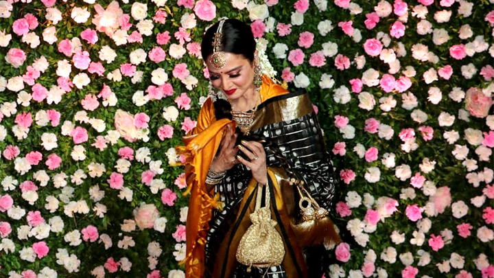 Film actress Rekha spotted at Kapil-Ginni Weddiing Reception