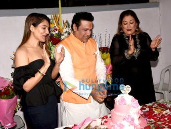 Govinda snapped with wife and daughter on his birthday