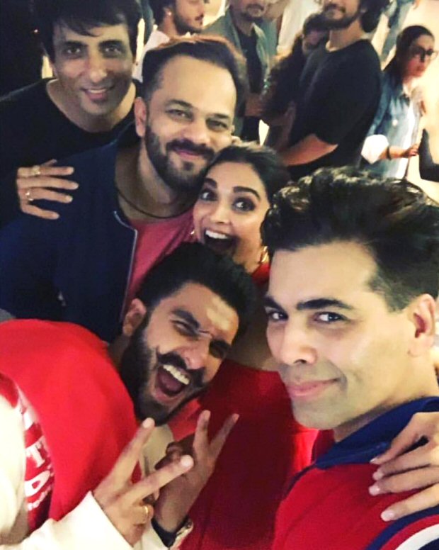 Inside pics Ranveer Singh, Deepika Padukone, Sara Ali Khan, Rohit Shetty, Karan Johar can’t control their CRAZIES at the Simmba screening