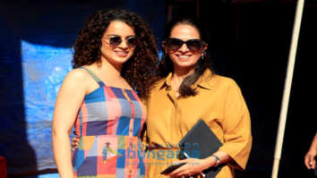 Kangana Ranaut snapped with Anita Dongre during the shooting at The Great Eastern Home