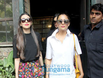 Karisma Kapoor, Amrita Arora and Anu Diwan snapped at Pali Village Cafe in Bandra