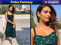 Soak up the winter sun, just like Fatima Sana Shaikh wearing a thrifty INR 12,500/- polka dot dress!