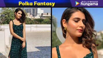Soak up the winter sun, just like Fatima Sana Shaikh wearing a thrifty INR 12,500/- polka dot dress!