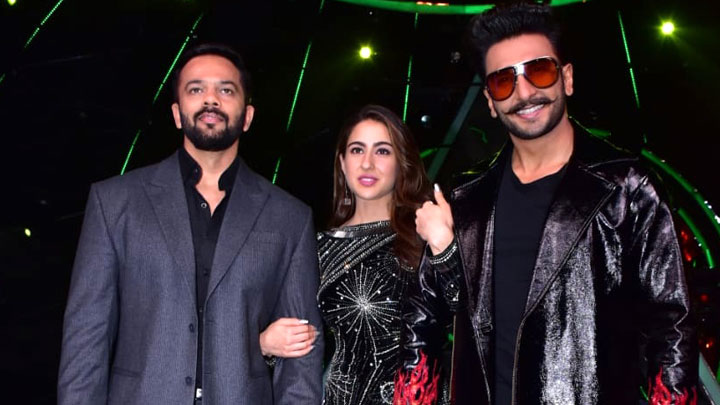 Ranveer Singh, Sara Ali Khan and Rohit Shetty snapped on sets of Indian Idol promoting their film ‘Simmba’