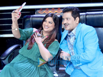 Raveena Tandon snapped on the sets of Saregama Lill Champs