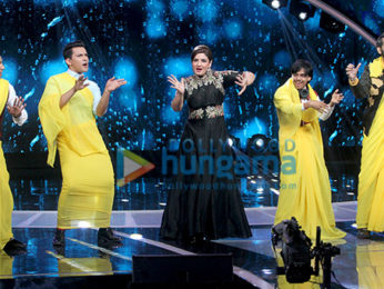 Raveena Tandon snapped on the sets of Saregama Lill Champs