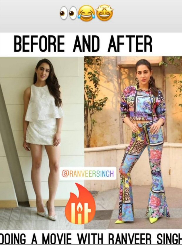 Sara Ali Khan indulges in meme war with Ranveer Singh; reveals how her style has changed after working with Simmba star Sara Ali Khan indulges in meme war with Ranveer Singh; reveals how her style has changed after working with Simmba star