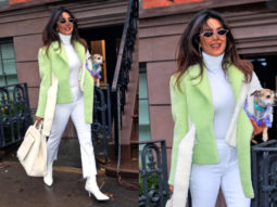 Slay or Nay: Priyanka Chopra in Wolford and Saks Potts with her pet pick Diana in NYC